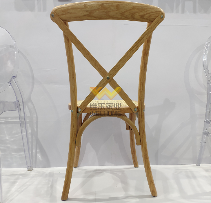 High quality factory Oak wood cross back chair for wedding 